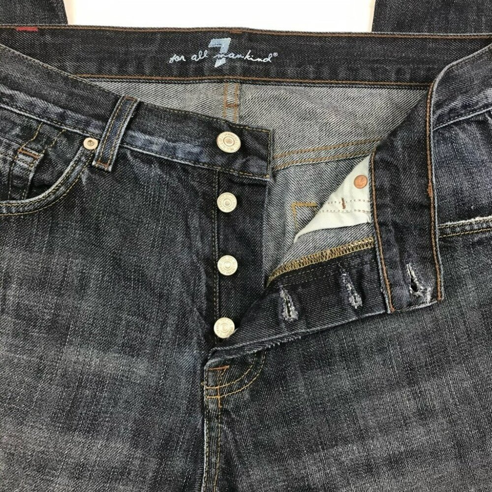 7 For All Mankind Mens RELAXED Jeans Dark Wash Button-Fly Straight Leg 31 - Picture 2 of 13